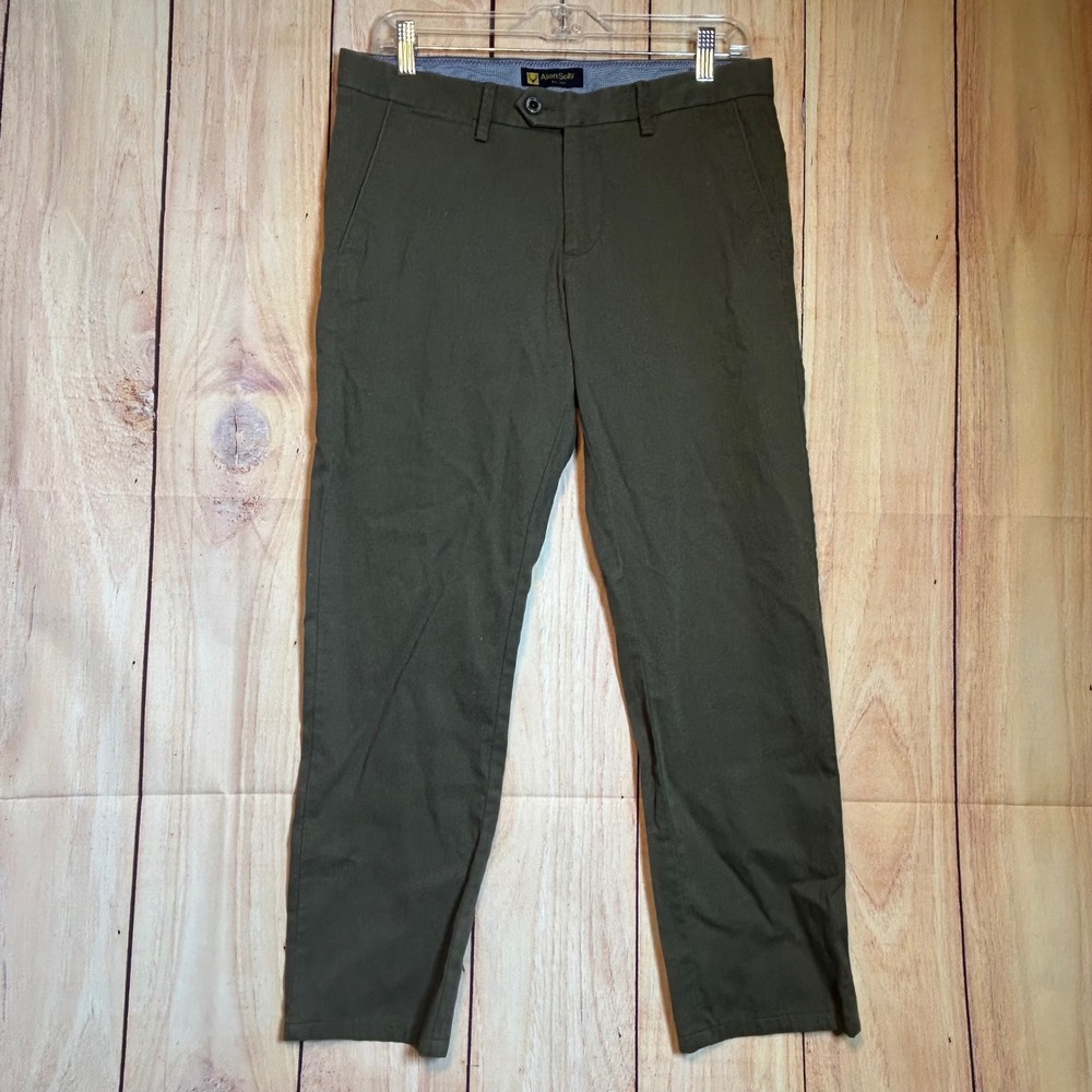 Allen Solly Chino Pants Mens 32 Olive Green Smart Slim Fit Cotton Workwear‎ Gorp